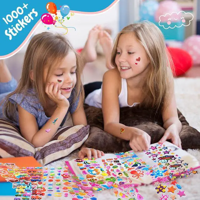 Alt view image 6 of 7 - Stickers for Kids, 1000+ Variety Pack 3D Puffy Stickers for Kids Toddler | 40 Different Sheets for Scrapbooking, Craft, Gifts, Rewards Including Animals, Stars, Fish, Hearts, Dinosaurs, Cars and More