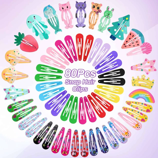 Alt view image 2 of 7 - 80 Pcs Hair Clips for Girls Hair Barrettes Snap Non-Slip Metal Hair Clips for Girls Kids Teens Women