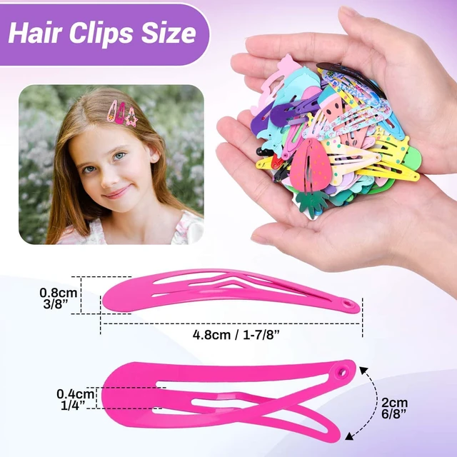Alt view image 4 of 7 - 80 Pcs Hair Clips for Girls Hair Barrettes Snap Non-Slip Metal Hair Clips for Girls Kids Teens Women