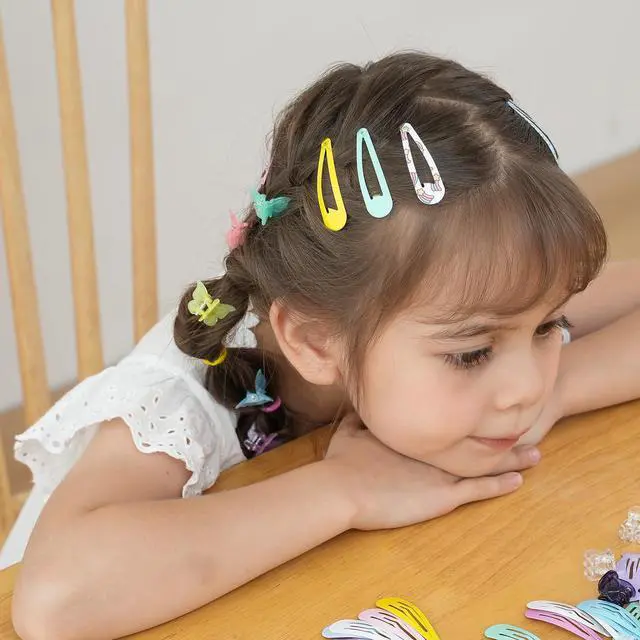 Alt view image 5 of 7 - Colorful Snap Hair Clips Hair Barrettes for Girls,Clips Candy Color Hair Accessories for Kids Teens, Toddlers,Women (Color=Multicolor | Pack=120-Pack)