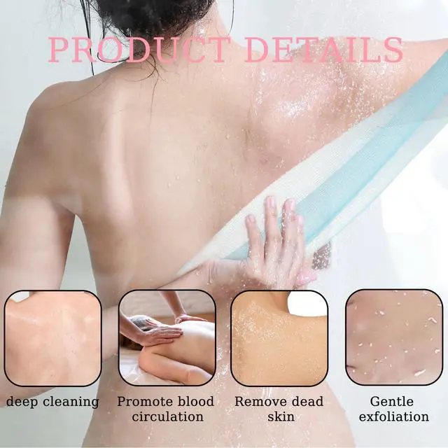 Alt view image 3 of 7 - 3 Pcs Exfoliating Washcloth, 35 Inch Exfoliating Bath Cloth Body Scrubber Wash Cloths for Showering Towel Japanese Washcloth Loofah Sponge Net Rag Back Washer