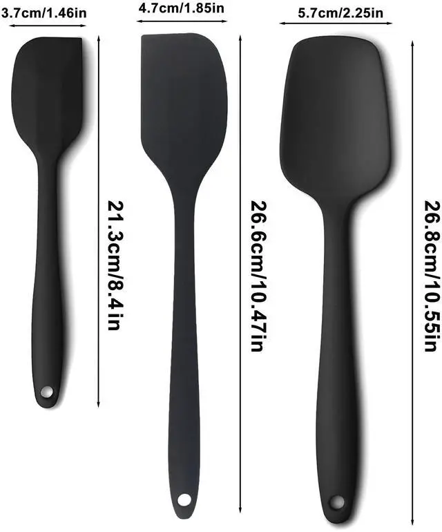 Alt view image 2 of 7 - 3 Pcs Silicone Spatula,Food Grade Rubber Spatula, Spatulas Silicone Heat Resistant, for Baking, Cooking, non Stick, Dishwasher Safe, BPA Free