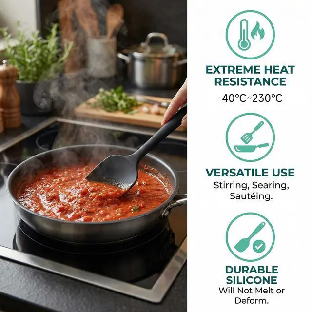Alt view image 3 of 7 - 3 Pcs Silicone Spatula,Food Grade Rubber Spatula, Spatulas Silicone Heat Resistant, for Baking, Cooking, non Stick, Dishwasher Safe, BPA Free
