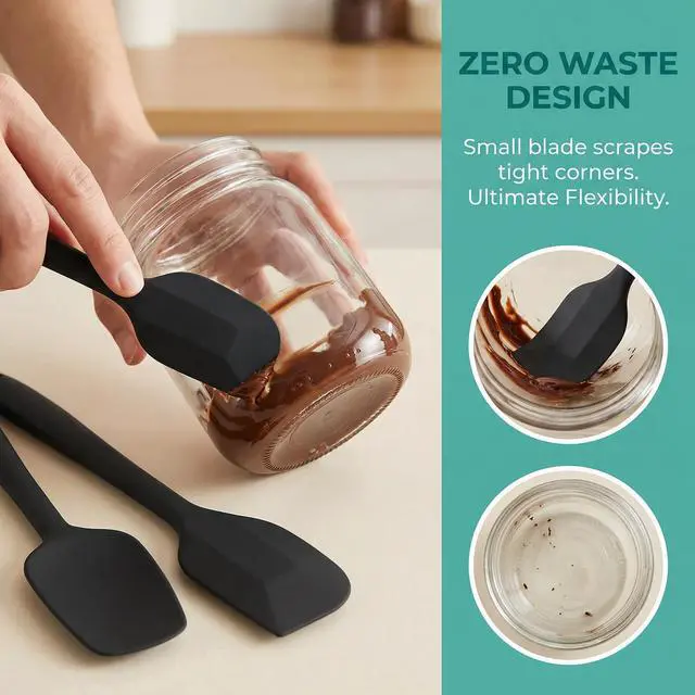 Alt view image 4 of 7 - 3 Pcs Silicone Spatula,Food Grade Rubber Spatula, Spatulas Silicone Heat Resistant, for Baking, Cooking, non Stick, Dishwasher Safe, BPA Free