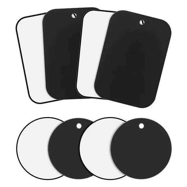 Alt view image 5 of 6 - 24 Pieces Metal Mount Plate for Phone Magnet Car Holder, Black | with Adhesive Mount, for Magnetic Mounts Tablet Cradle, 12 Rectangle and 12 Round