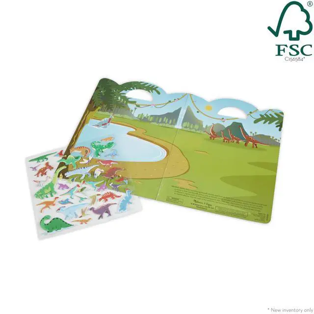 Alt view image 6 of 7 - Dinosaur Puffy Sticker Play Set Travel Toy with Double-Sided Background, 36 Reusable Puffy Stickers - FSC Certified
