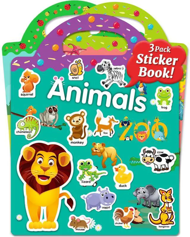 Main image of Reusable Sticker Book for Toddlers, Stickers for Kids, Travel Toy | Toddler Toys, Boys Girls Birthday Gifts, Airplane & Road Trip Essentials Kids, No Mess Waterproof Toddler Crafts Activities