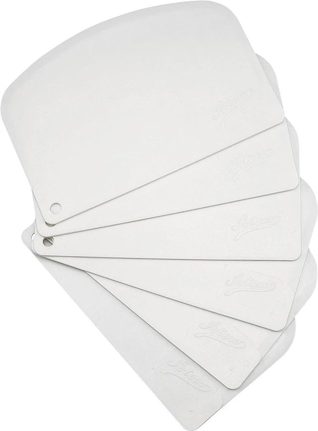 Main image of 1303 Bowl Scraper Set, Flexible Food-safe Plastic, White, 6-Pieces