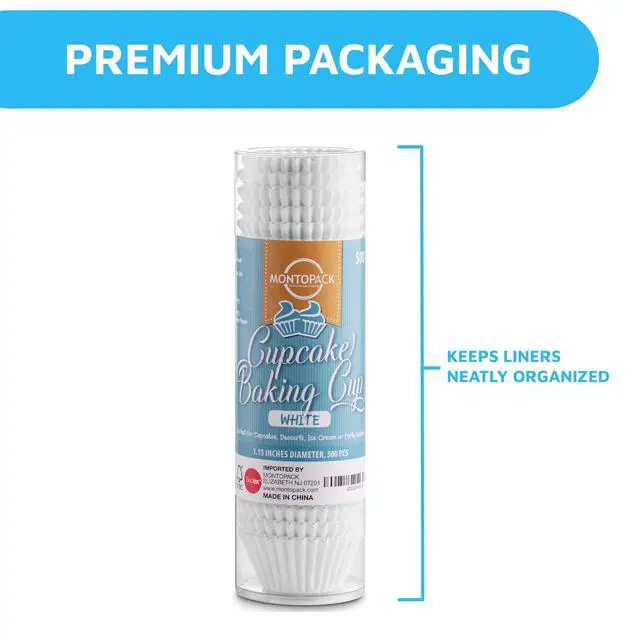 Alt view image 7 of 7 - Mini White Cupcake Liners | 500 Paper Baking Cups | Greaseproof No Smell Cupcake Wrappers | Muffin Liners for Desserts & Candies Cupcake Liner for Holidays, Birthdays & Protein Balls