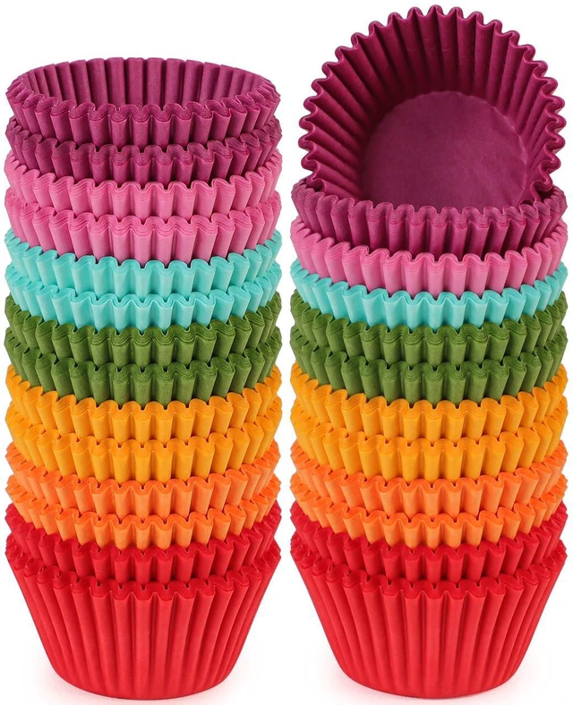 Main image of Colorful Mini Cupcake Liners 350 Counts - Grease-Proof Small Muffin Baking Cups, Odorless, Upgraded & Food Grade Paper Cupcake Wrappers