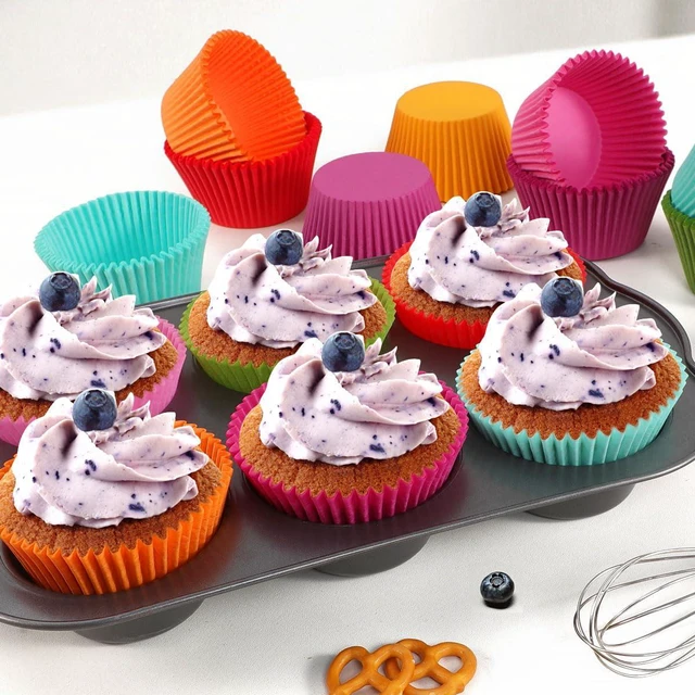 Alt view image 3 of 7 - Colorful Mini Cupcake Liners 350 Counts - Grease-Proof Small Muffin Baking Cups, Odorless, Upgraded & Food Grade Paper Cupcake Wrappers