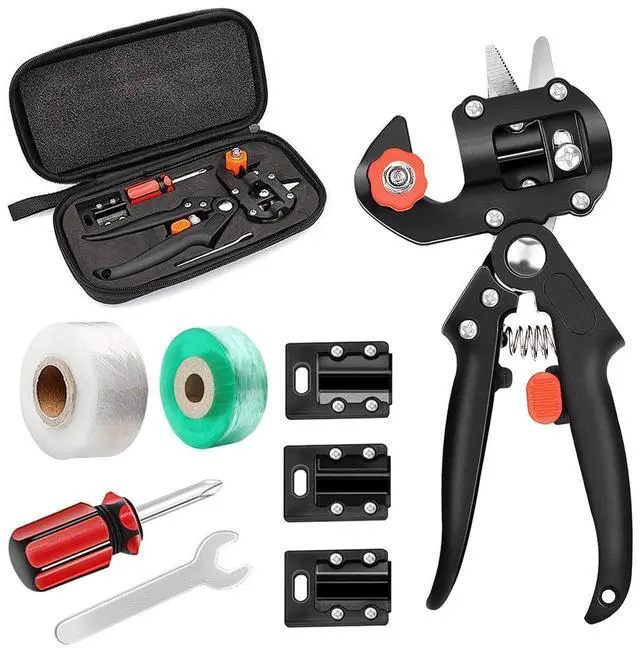 Main image of 2-in-1 Garden Grafting Tools Pruner Kit, V-Graft Omega-Graft and U-Graft, Plant Branch Vine Fruit Tree Cutting Tool Kits Scissors