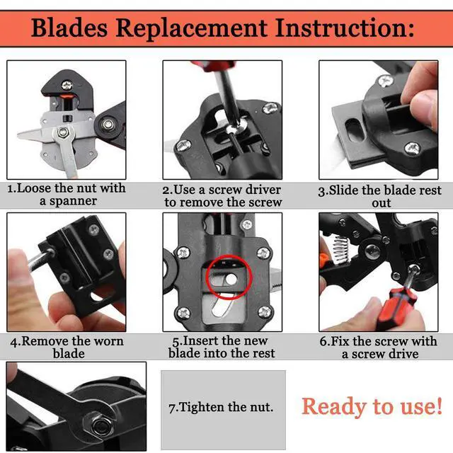 Alt view image 6 of 7 - 2-in-1 Garden Grafting Tools Pruner Kit, V-Graft Omega-Graft and U-Graft, Plant Branch Vine Fruit Tree Cutting Tool Kits Scissors