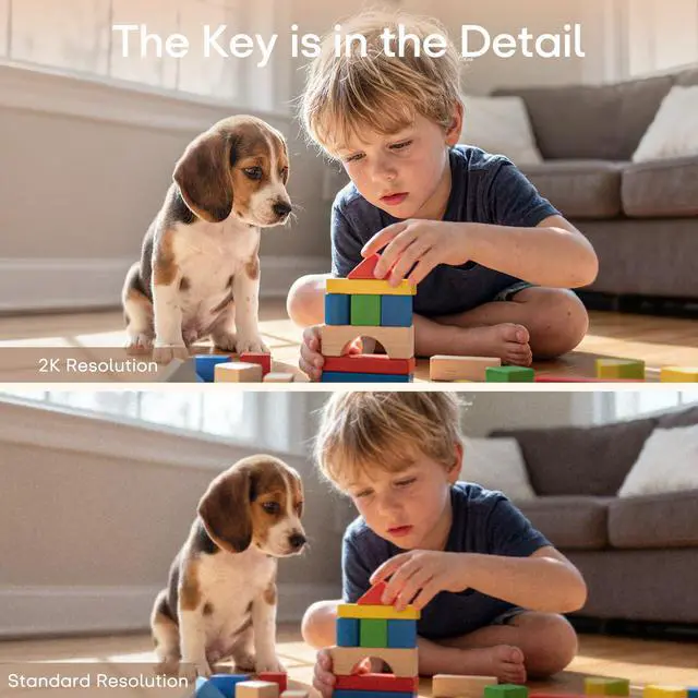Alt view image 2 of 7 - Indoor Security Camera, 2.4GHz Wireless Camera for Home Security | 355° PTZ Pet Camera for Baby Monitor with Night Vision AI Human Tracking