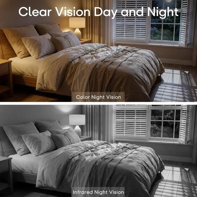 Alt view image 3 of 7 - Indoor Security Camera, 2.4GHz Wireless Camera for Home Security | 355° PTZ Pet Camera for Baby Monitor with Night Vision AI Human Tracking