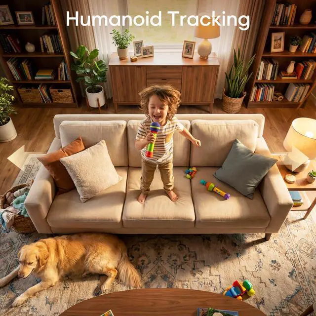 Alt view image 7 of 7 - Indoor Security Camera, 2.4GHz Wireless Camera for Home Security | 355° PTZ Pet Camera for Baby Monitor with Night Vision AI Human Tracking