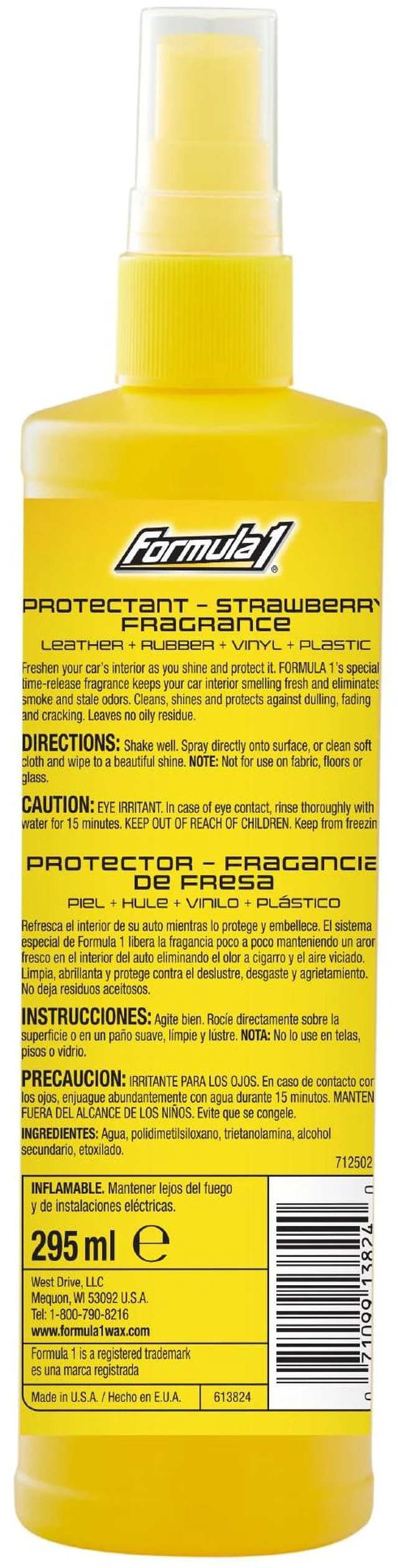 Alt view image 2 of 7 - Interior Detailing Protectant Spray, Car Interior Cleaner with Lasting Strawberry Fragrance and UV Protection, Safe for Vinyl, Rubber, Plastic, & Dashboard - 10oz