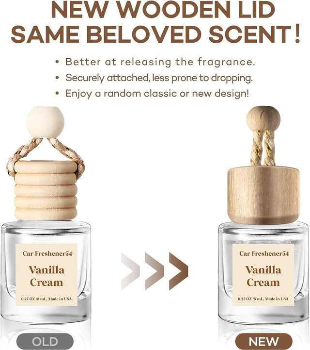 Alt view image 4 of 7 - Hanging Car Air Freshener 2 Pack, Vanilla Cream Essential Oil Diffuser, Long-Lasting Fragrance, Cute Glass Bottle Car Accessories for Women & Men, Made in USA