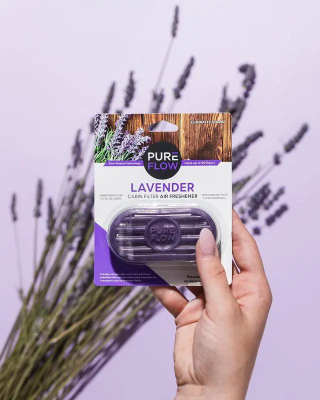 Alt view image 2 of 7 - Cabin Filter Air Freshener with Odor Eliminator Fits on Most Car, Truck, and SUV Cabin Air Filters - Lavender (1 Pack)