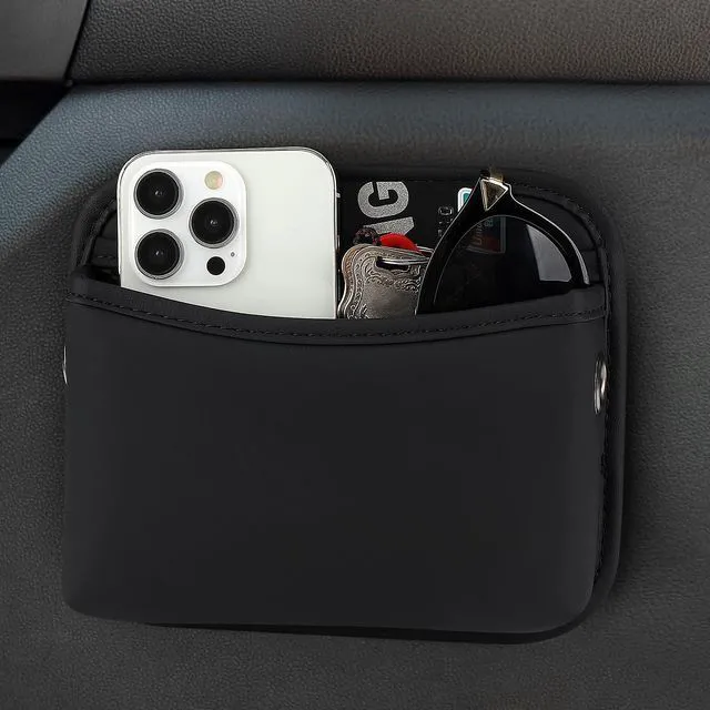 Alt view image 3 of 7 - Car Seat Side Pocket Organizer, PU Leather Pouch Bag for Car Seat, Door, Window, Console, Registration Wallet Cards Trash Phone Sunglasses Holder Pocket for Auto