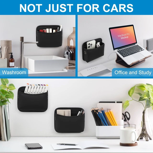 Alt view image 7 of 7 - Car Seat Side Pocket Organizer, PU Leather Pouch Bag for Car Seat, Door, Window, Console, Registration Wallet Cards Trash Phone Sunglasses Holder Pocket for Auto