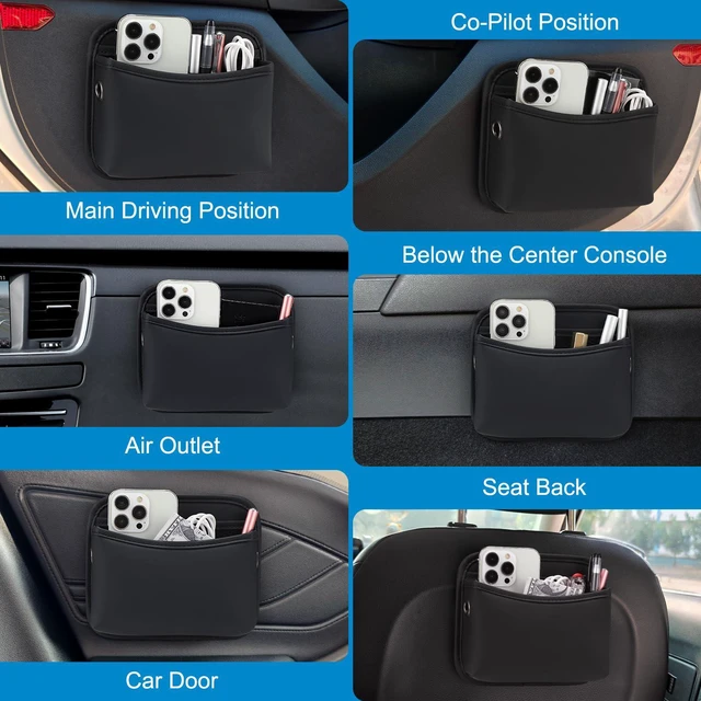Alt view image 6 of 7 - Car Seat Side Pocket Organizer, PU Leather Pouch Bag for Car Seat, Door, Window, Console, Registration Wallet Cards Trash Phone Sunglasses Holder Pocket for Auto