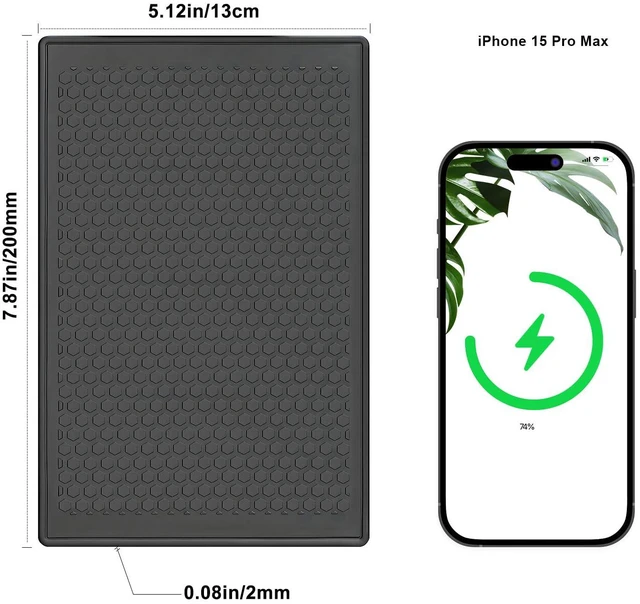 Alt view image 2 of 7 - Anti Slip Sticky Pad for Car Dashboard, Non-Slip Dash Adhesive Gel Mat 7.9x5.1 Inch for Phones Radar Detector Sunglasses Keys GPS Coins Electronic Devices (2 Pack)