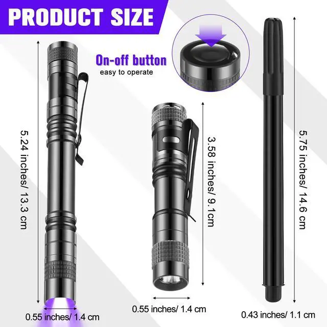 Alt view image 2 of 5 - Tegeme 8 Pcs Black Light Flashlight Invisible Ink Pen, Grey and Black | 4 Invisible Ink Pen 4 Grey Mini UV Flashlight, Disappearing Pen Spy Gadget Spy Party Favor, Christmas Halloween Holiday Gift