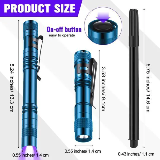 Alt view image 2 of 4 - Tegeme 8 Pcs Black Light Flashlight Invisible Ink Pen, Blue and Black | 4 Invisible Ink Pen 4 Blue Mini UV Flashlight, Disappearing Pen Spy Gadget Spy Party Favor, Christmas Halloween Holiday Gift