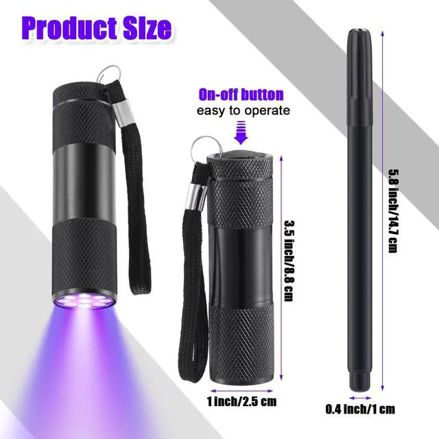 Alt view image 3 of 7 - Tegeme 10 Pcs Invisible Ink Pens Blacklight Flashlight, Black | Blacklight Pen Set Invisible Ink Pen Blacklight Flashlight, UV Invisible Ink Marker Black Light Markers