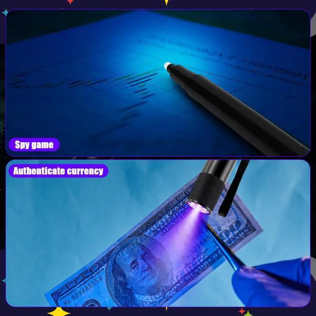 Alt view image 6 of 7 - Tegeme 10 Pcs Invisible Ink Pens Blacklight Flashlight, Black | Blacklight Pen Set Invisible Ink Pen Blacklight Flashlight, UV Invisible Ink Marker Black Light Markers