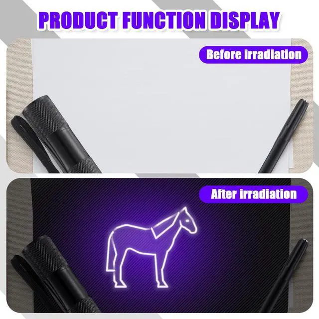 Alt view image 4 of 7 - Tegeme 10 Pcs Invisible Ink Pens Blacklight Flashlight, Black | Blacklight Pen Set Invisible Ink Pen Blacklight Flashlight, UV Invisible Ink Marker Black Light Markers