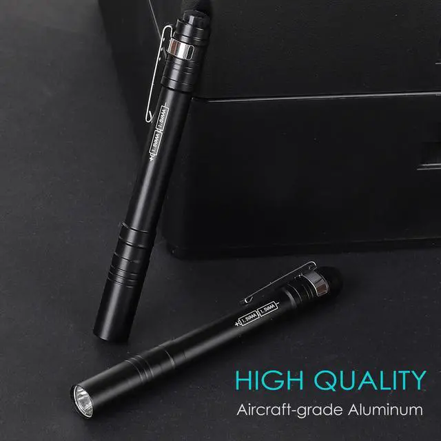 Alt view image 4 of 7 - FASTPRO 6-Pack Pen Light, Aluminum LED Penlights, Black | AAA Batteries Pre-Installed, Pocket Pen Flashlight with Clip, For Inspections, Repairs, Camping and Emergencies