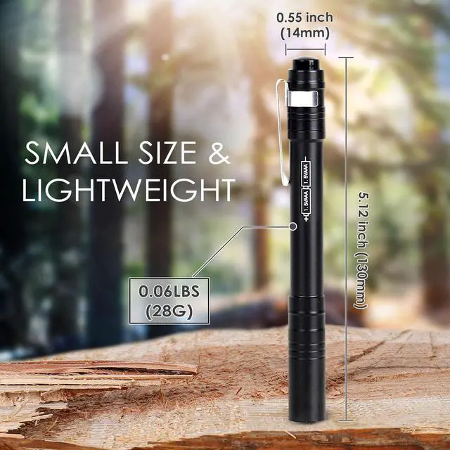 Alt view image 6 of 7 - FASTPRO 6-Pack Pen Light, Aluminum LED Penlights, Black | AAA Batteries Pre-Installed, Pocket Pen Flashlight with Clip, For Inspections, Repairs, Camping and Emergencies