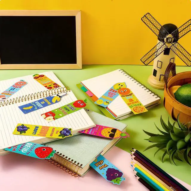 Alt view image 4 of 7 - Fainne 60 Pcs Fruit Scented Bookmarks for Kids Scratch and Sniff | Student Classroom Rewards, Back to School Favors, 1st 2nd 3rd Must Haves, Teacher Essentials, Book Club Reading Gifts