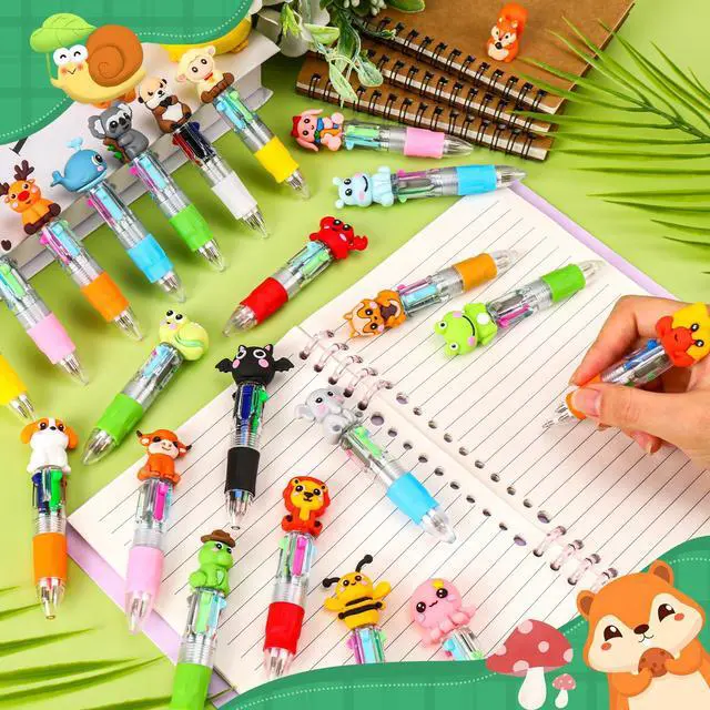 Alt view image 7 of 7 - SZCECHRE 24 Pcs Animal Pens Multicolor Pen in One 4-in-1 Cute Pens Bulk for Kids,Ballpoint Pen with Fun Animals Shapes for Birthday Party, Classroom Prize,School Supplies