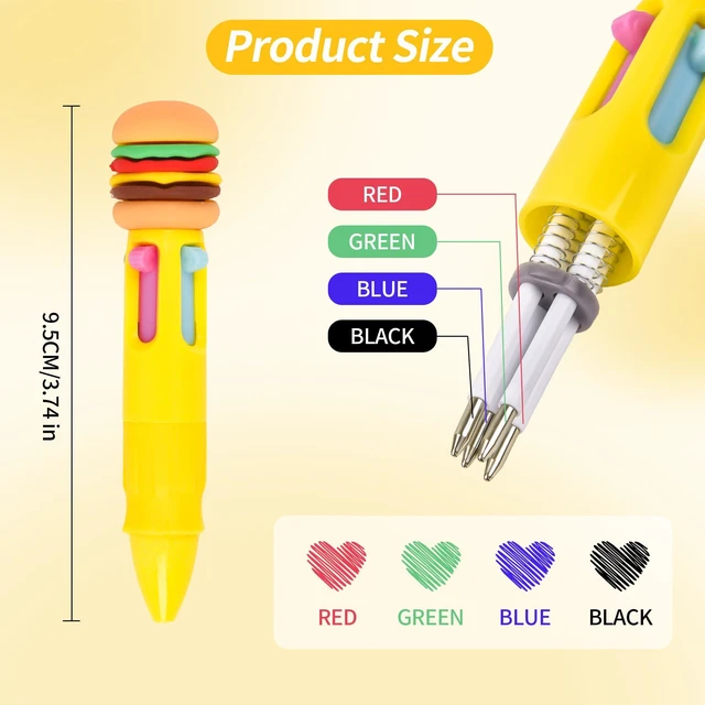 Alt view image 2 of 7 - LiYiQ 25 PCS Multicolor Pen in One Fun 4-in-1 Cute Pens Bulk Kawaii Cool Ballpoint Pens for Kids Fun Gifts