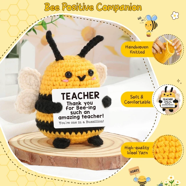 Alt view image 3 of 7 - Teacher Gifts, Thank You Teachers Teacher's Day Appreciation Gifts | Teacher End of Year Gifts, Back to School Gifts, Christmas White Elephant Birthday Gift for Teachers, Cute Crochet Bee Things