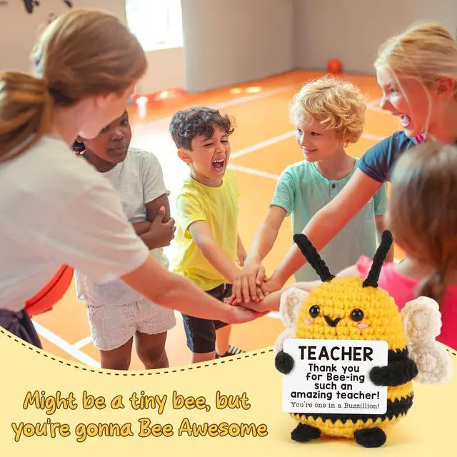 Alt view image 4 of 7 - Teacher Gifts, Thank You Teachers Teacher's Day Appreciation Gifts | Teacher End of Year Gifts, Back to School Gifts, Christmas White Elephant Birthday Gift for Teachers, Cute Crochet Bee Things
