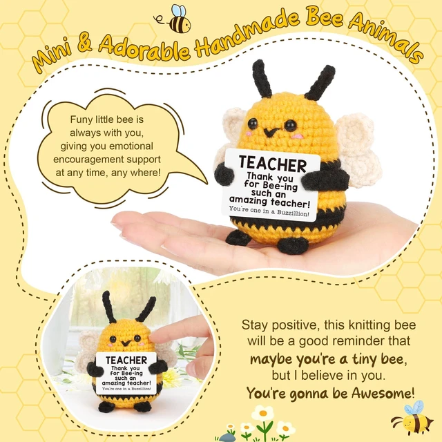 Alt view image 2 of 7 - Teacher Gifts, Thank You Teachers Teacher's Day Appreciation Gifts | Teacher End of Year Gifts, Back to School Gifts, Christmas White Elephant Birthday Gift for Teachers, Cute Crochet Bee Things