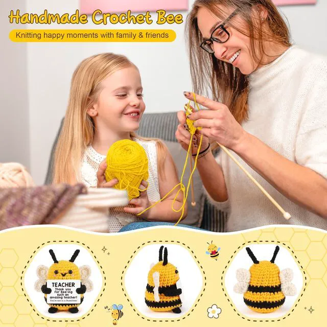 Alt view image 5 of 7 - Teacher Gifts, Thank You Teachers Teacher's Day Appreciation Gifts | Teacher End of Year Gifts, Back to School Gifts, Christmas White Elephant Birthday Gift for Teachers, Cute Crochet Bee Things