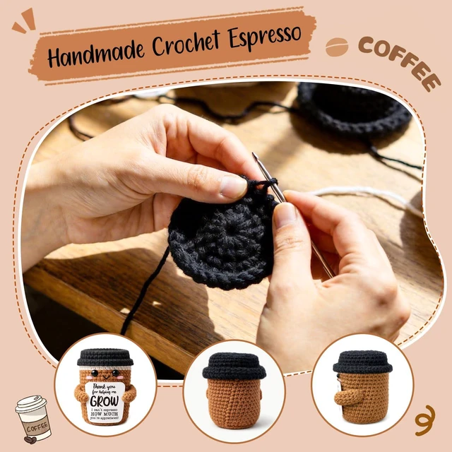 Alt view image 4 of 7 - TuSuQing Teacher Appreciation Gifts, Thank You for Helping Me Grow | Back to school Mini Cute Christmas Handmade Crochet Espresso Gifts for Teachers Day, End of Year, Graduation, Retirement