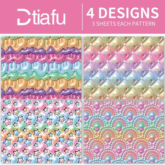Alt view image 5 of 7 - Dtiafu 3D Effect Birthday Wrapping Paper for Boys Girls Kids Men Women Holiday Celebration Party - 8 Sheets Happy Birth Gift Wrapping Paper with Stereoscopic Design - 20 x 28 Inch Per Sheet
