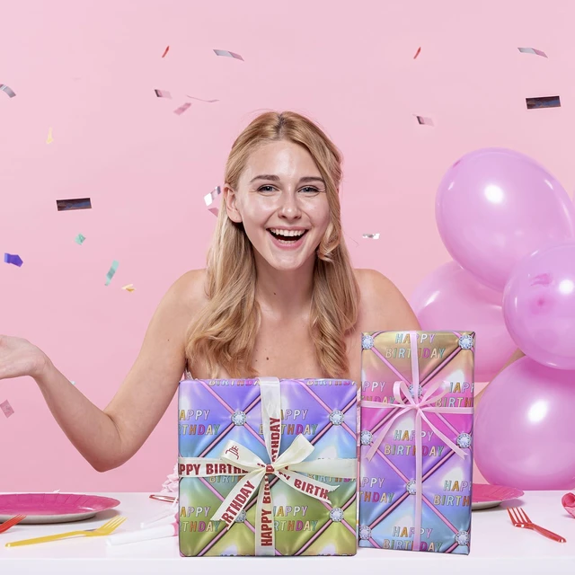 Alt view image 7 of 7 - Dtiafu 3D Effect Birthday Wrapping Paper for Boys Girls Kids Men Women Holiday Celebration Party - 8 Sheets Happy Birth Gift Wrapping Paper with Stereoscopic Design - 20 x 28 Inch Per Sheet