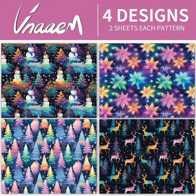 Alt view image 3 of 7 - Vnaaem Christmas Wrapping paper for Boys Girls Kids - Rainbow Xmas Gift Wrap with Snowflakes Tree Snowman Reindeer Design for Christmas Holiday - 20 X 28Inches Per Sheet(8 Pack)