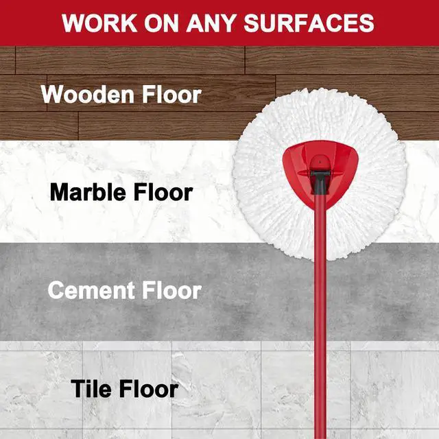 Alt view image 6 of 7 - Mop Replacement Heads for O-Ceda Mop Replace Head EasyWrin Spin Mop Heads Replacements, Microfiber Spin Mop Refills, Easy Cleaning Mop Head Replacement (White-3 Mop Heads)