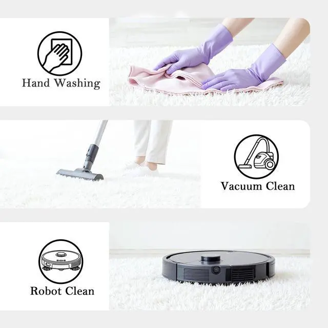 Alt view image 5 of 7 - Small Shag Area Rug for Bedroom, 2x3 White Soft Plush Carpet | Non-Slip Floor Mat, Washable Fuzzy Indoor Carpet, Bedside Rug for Dorm Nursery Home Decor Aesthetic