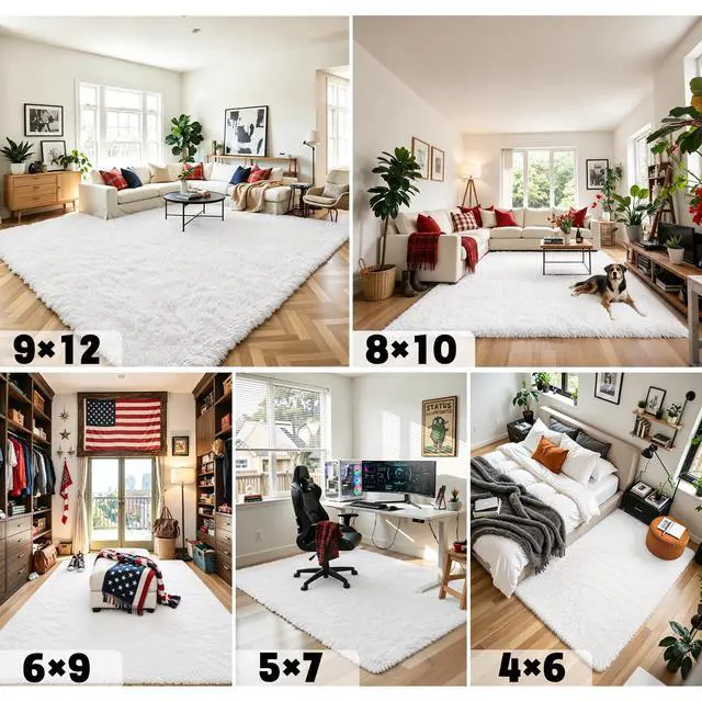 Alt view image 7 of 7 - Small Shag Area Rug for Bedroom, 2x3 White Soft Plush Carpet | Non-Slip Floor Mat, Washable Fuzzy Indoor Carpet, Bedside Rug for Dorm Nursery Home Decor Aesthetic