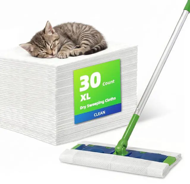 Main image of 30 Count XL Dry Sweeping Cloths Refills Compatible with Swiffer Sweeper,Heavy-Duty Disposable Dry Mopping Pads,Multi-Surface Pet Dry Pads Replacement Floor Cleaner for Dust, Hair, Dirt