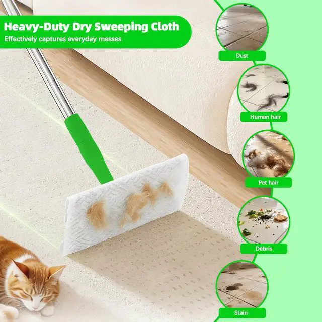 Alt view image 3 of 7 - 30 Count XL Dry Sweeping Cloths Refills Compatible with Swiffer Sweeper,Heavy-Duty Disposable Dry Mopping Pads,Multi-Surface Pet Dry Pads Replacement Floor Cleaner for Dust, Hair, Dirt